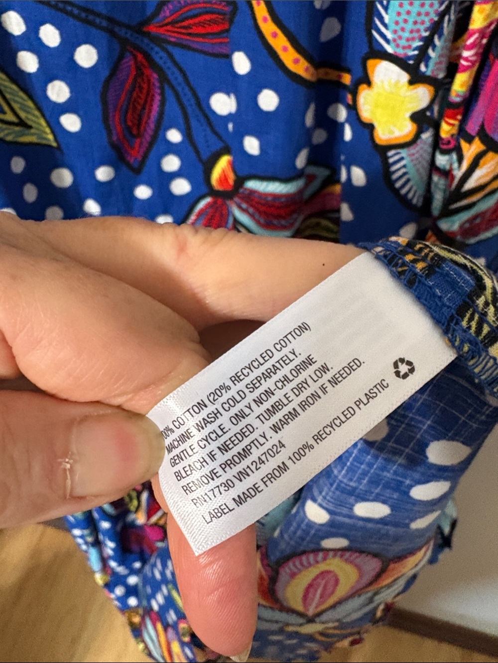 NWT Tabitha Brown x Target Blue Floral Polka Dot Puff Sleeve Maxi Dress 0 - Picture 6 of 7